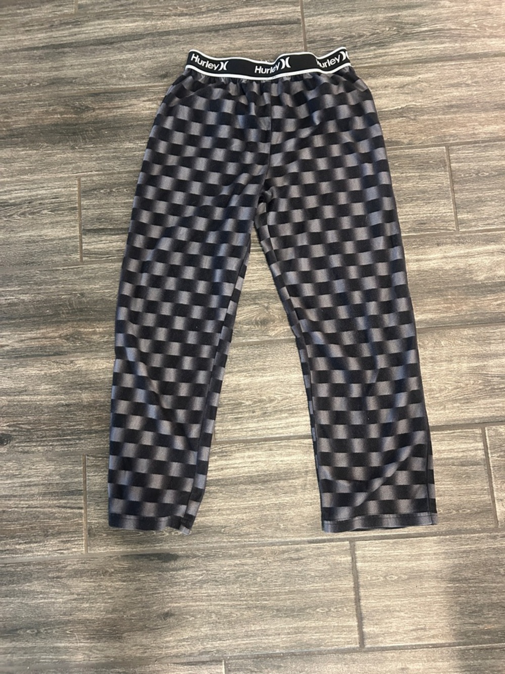 Hurley Black & Gray Checkerboard Joggers